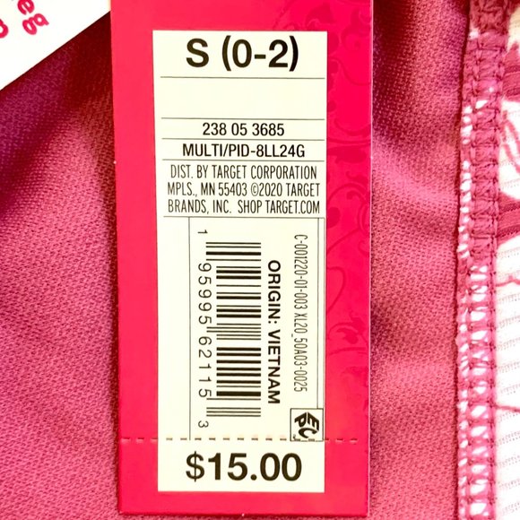 Xhilaration Juniors Pink White Floral High Leg Scoop Waist Bottom Suit Swim S L - Picture 5 of 9